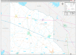 Van Zandt County, TX Wall Map Premium Style 2024